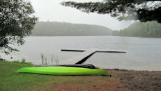 Pluie à l'arrivée au lac...