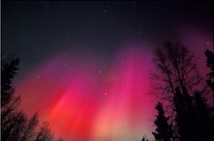 Curtains of Northern Lights above Fairbanks, Alaska