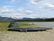 Camp sur "Upper Laberge" début du lac Laberge